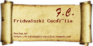 Fridvalszki Cecília névjegykártya