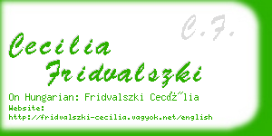 cecilia fridvalszki business card